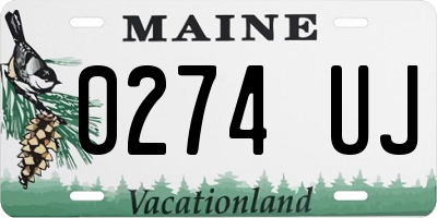 ME license plate 0274UJ