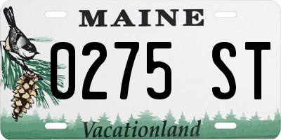 ME license plate 0275ST