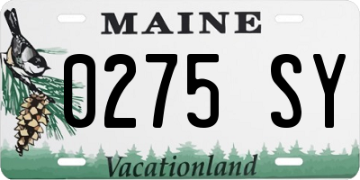 ME license plate 0275SY