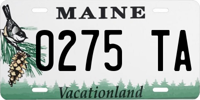 ME license plate 0275TA