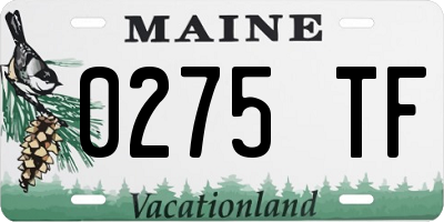 ME license plate 0275TF