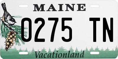 ME license plate 0275TN