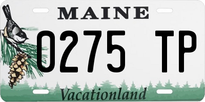 ME license plate 0275TP