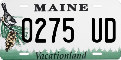 ME license plate 0275UD