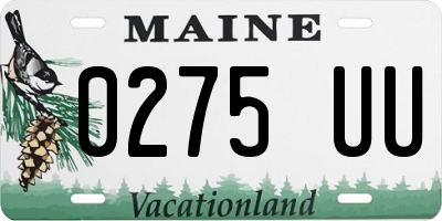 ME license plate 0275UU