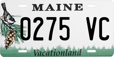 ME license plate 0275VC