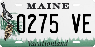 ME license plate 0275VE