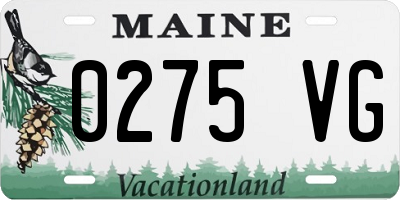 ME license plate 0275VG