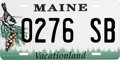 ME license plate 0276SB