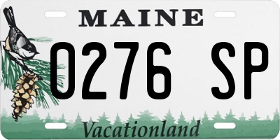ME license plate 0276SP