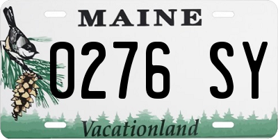 ME license plate 0276SY