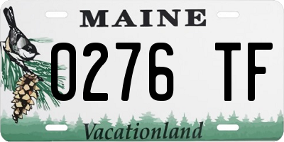 ME license plate 0276TF