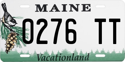 ME license plate 0276TT