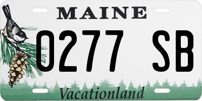 ME license plate 0277SB