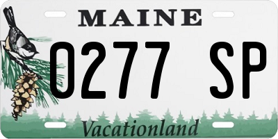 ME license plate 0277SP
