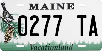 ME license plate 0277TA