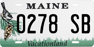 ME license plate 0278SB