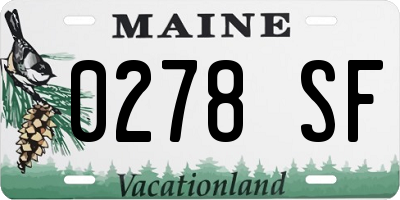 ME license plate 0278SF
