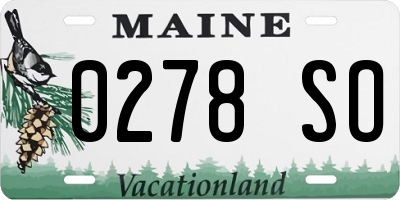 ME license plate 0278SO