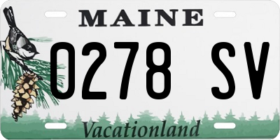 ME license plate 0278SV