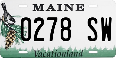 ME license plate 0278SW