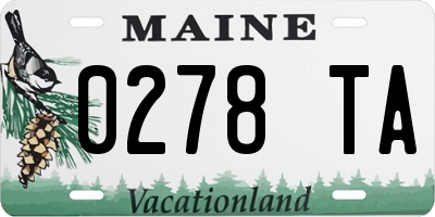 ME license plate 0278TA
