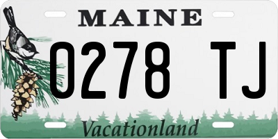 ME license plate 0278TJ