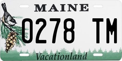 ME license plate 0278TM