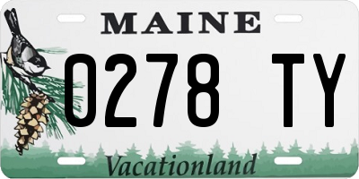 ME license plate 0278TY