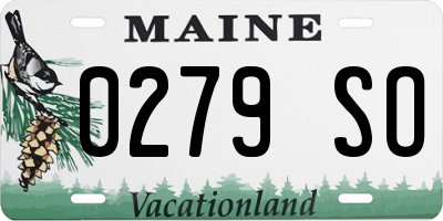 ME license plate 0279SO