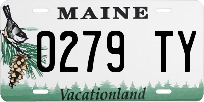 ME license plate 0279TY