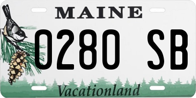 ME license plate 0280SB