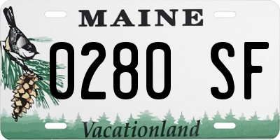 ME license plate 0280SF