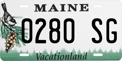 ME license plate 0280SG