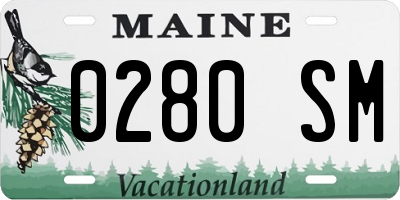 ME license plate 0280SM