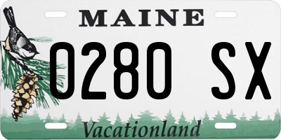 ME license plate 0280SX