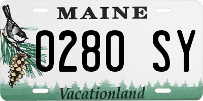 ME license plate 0280SY