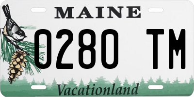 ME license plate 0280TM