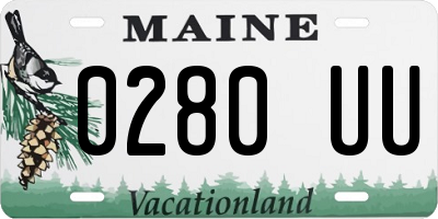 ME license plate 0280UU