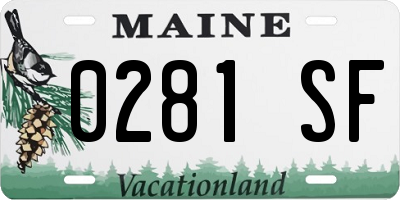 ME license plate 0281SF