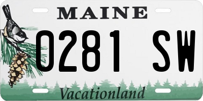 ME license plate 0281SW