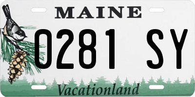ME license plate 0281SY