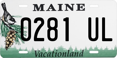 ME license plate 0281UL