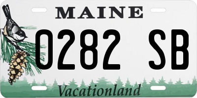 ME license plate 0282SB