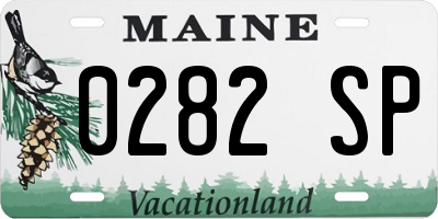 ME license plate 0282SP