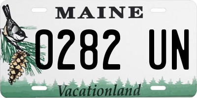 ME license plate 0282UN