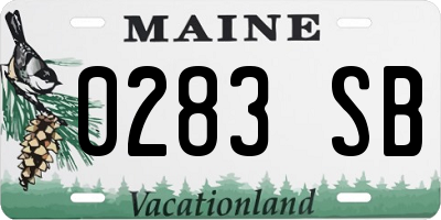 ME license plate 0283SB