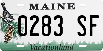 ME license plate 0283SF