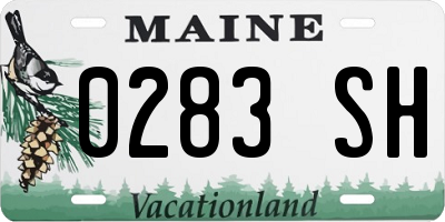 ME license plate 0283SH