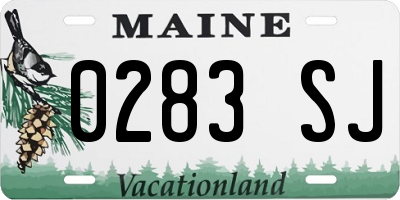 ME license plate 0283SJ